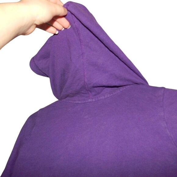 MILEY CYRUS MAX AZRIA women's large purple full zip hooded jacket with pockets - Picture 9 of 11